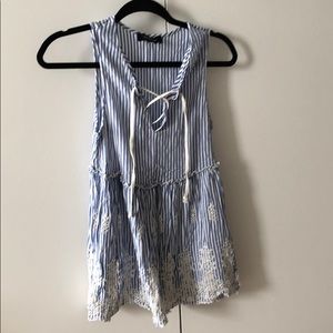 Karen Kane preppy summer lace up tank